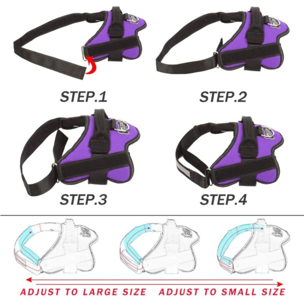 BOLUX  Reflective-Breathable-Adjustable No-Pull Dog Vest Harness W/Handle Sz M - Picture 4 of 7